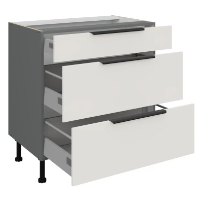 Unterschrank LUNARA – Breite 80 cm, weiß/anthrazit