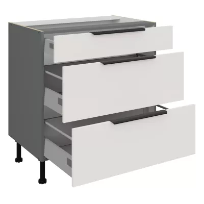 Unterschrank LUNARA – Breite 80 cm, weiß/anthrazit