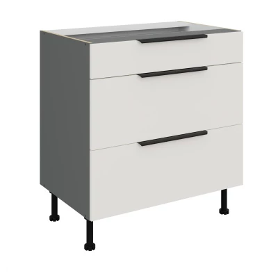 Unterschrank LUNARA – Breite 80 cm, weiß/anthrazit