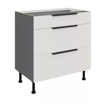 Unterschrank LUNARA – Breite 80 cm, weiß/anthrazit