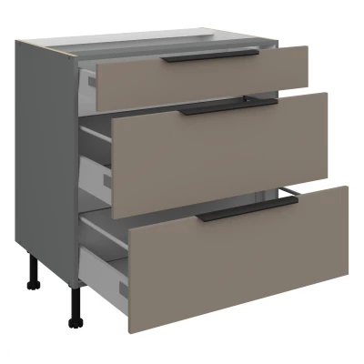 Unterschrank LUNARA – Breite 80 cm, Dunkelbeige/Anthrazit