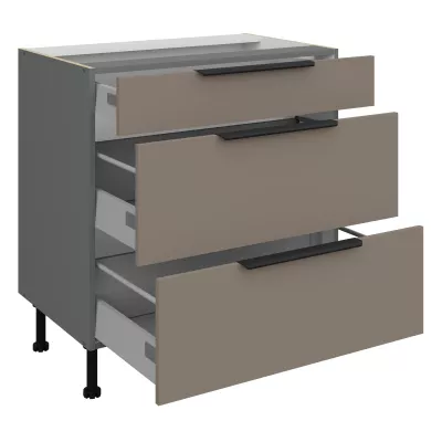 Unterschrank LUNARA – Breite 80 cm, Dunkelbeige/Anthrazit