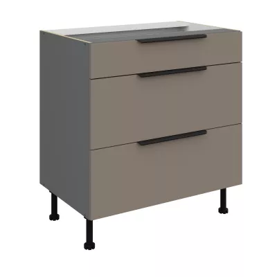 Unterschrank LUNARA – Breite 80 cm, Dunkelbeige/Anthrazit