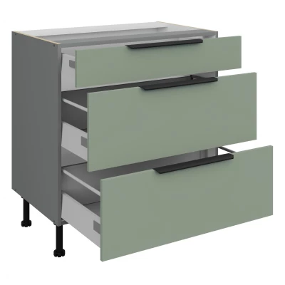 Unterschrank LUNARA – Breite 80 cm, Grün/Anthrazit