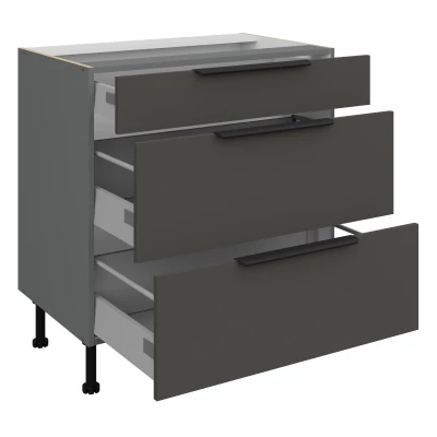 Unterschrank LUNARA – Breite 80 cm, Graphit/Anthrazit