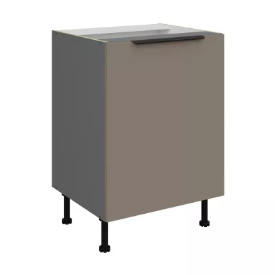 Unterschrank mit einer Tür LUNARA – Breite 60 cm, Dunkelbeige/Anthrazit