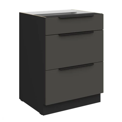 Schubladenschrank LUNARA – Breite 60 cm, Graphit/Schwarz