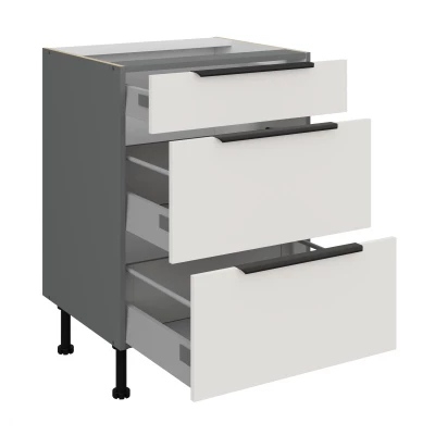Schubladenschrank LUNARA – Breite 60 cm, weiß/anthrazit