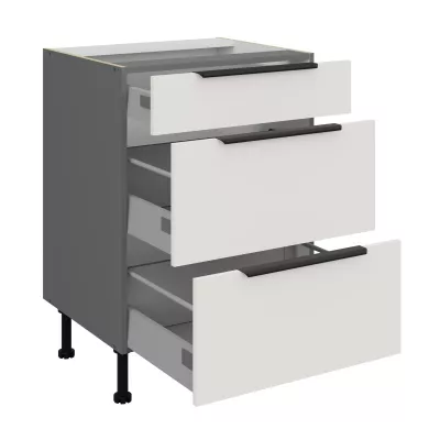 Schubladenschrank LUNARA – Breite 60 cm, weiß/anthrazit