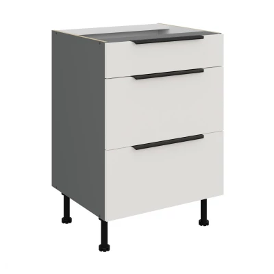 Schubladenschrank LUNARA – Breite 60 cm, weiß/anthrazit