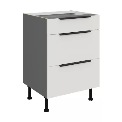 Schubladenschrank LUNARA – Breite 60 cm, weiß/anthrazit