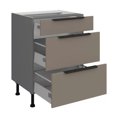 Schubladenschrank LUNARA – Breite 60 cm, Dunkelbeige/Anthrazit