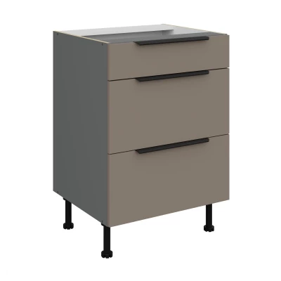 Schubladenschrank LUNARA – Breite 60 cm, Dunkelbeige/Anthrazit