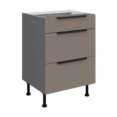 Schubladenschrank LUNARA – Breite 60 cm, Dunkelbeige/Anthrazit