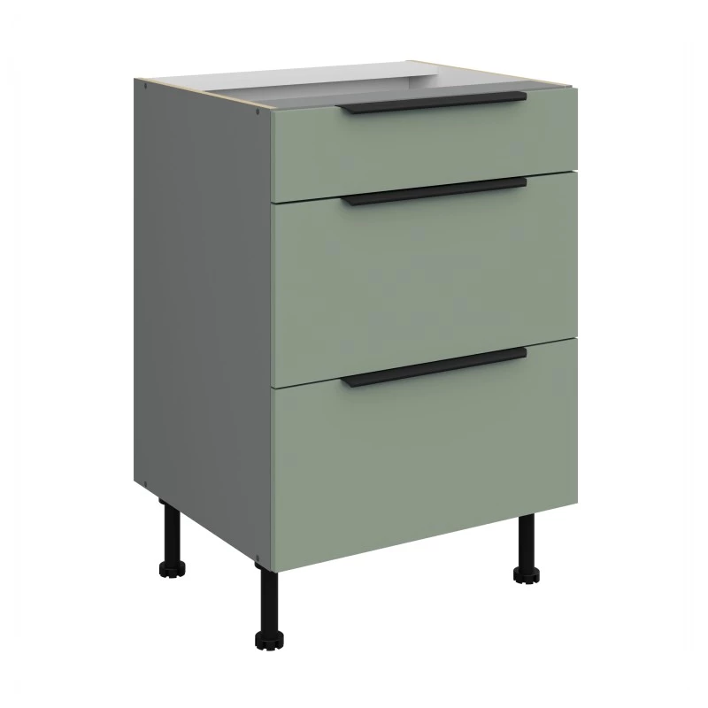 Schubladenschrank LUNARA – Breite 60 cm, Grün/Anthrazit