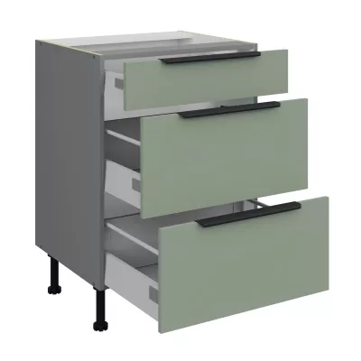 Schubladenschrank LUNARA – Breite 60 cm, Grün/Anthrazit
