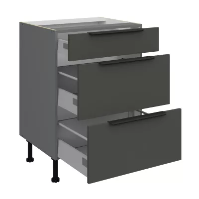Schubladenschrank LUNARA – Breite 60 cm, Graphit/Anthrazit