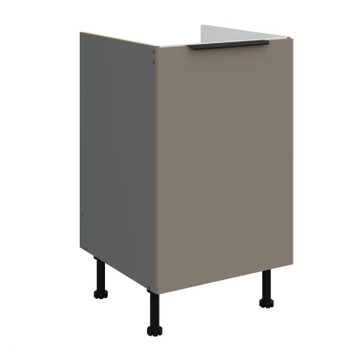 LUNARA Unterschrank für Spüle – Breite 50 cm, Dunkelbeige/Anthrazit