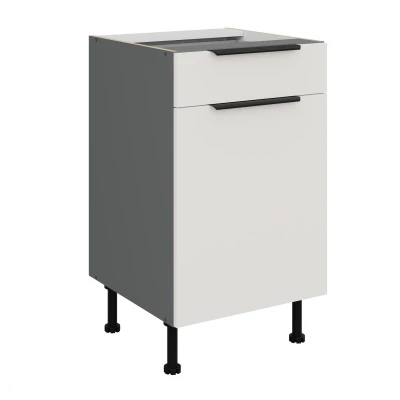 Unterschrank mit Schublade LUNARA – Breite 50 cm, weiß/anthrazit