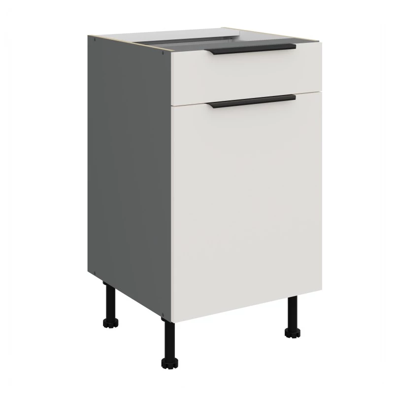Unterschrank mit Schublade LUNARA – Breite 50 cm, weiß/anthrazit