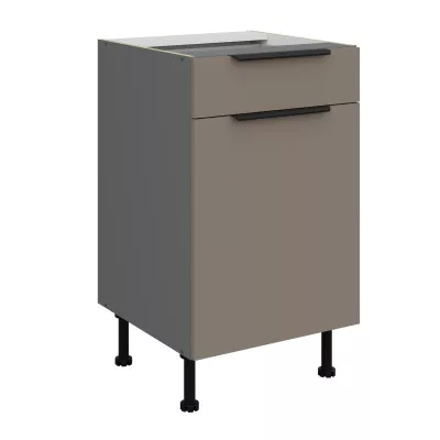 LUNARA Unterschrank mit Schublade – Breite 50 cm, Dunkelbeige/Anthrazit