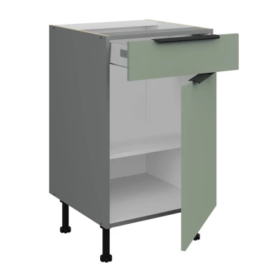 Unterschrank mit Schublade LUNARA – Breite 50 cm, Grün/Anthrazit