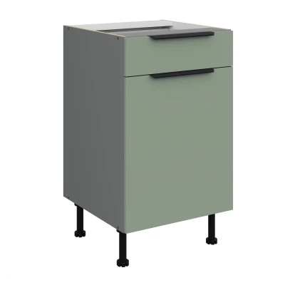 Unterschrank mit Schublade LUNARA – Breite 50 cm, Grün/Anthrazit