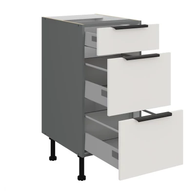 Küchenschrank mit Schubladen LUNARA – Breite 40 cm, weiß/anthrazit