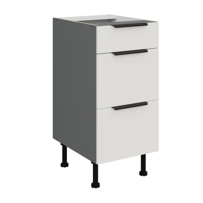 Küchenschrank mit Schubladen LUNARA – Breite 40 cm, weiß/anthrazit