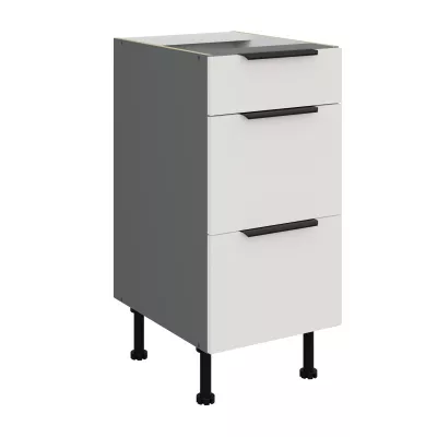 Küchenschrank mit Schubladen LUNARA – Breite 40 cm, weiß/anthrazit