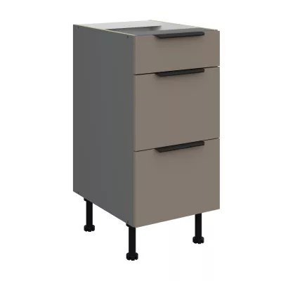 Küchenschrank mit Schubladen LUNARA – Breite 40 cm, Dunkelbeige/Anthrazit