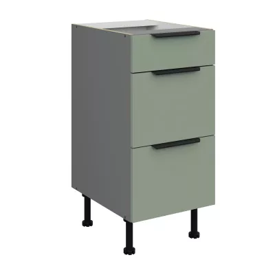 Küchenschrank mit Schubladen LUNARA – Breite 40 cm, Grün/Anthrazit