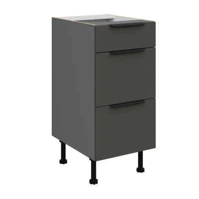 Küchenschrank mit Schubladen LUNARA – Breite 40 cm, Graphit/Anthrazit