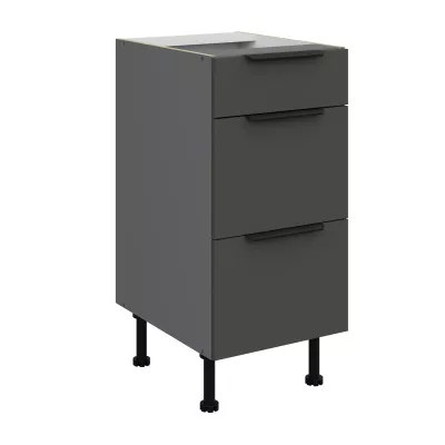 Küchenschrank mit Schubladen LUNARA – Breite 40 cm, Graphit/Anthrazit