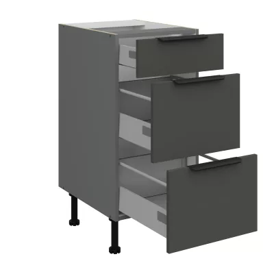 Küchenschrank mit Schubladen LUNARA – Breite 40 cm, Graphit/Anthrazit