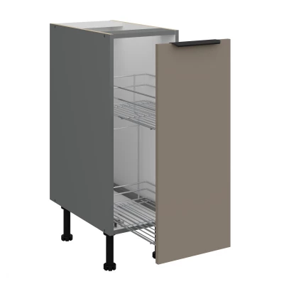 LUNARA Auszugsschrank – Breite 30 cm, Dunkelbeige/Anthrazit