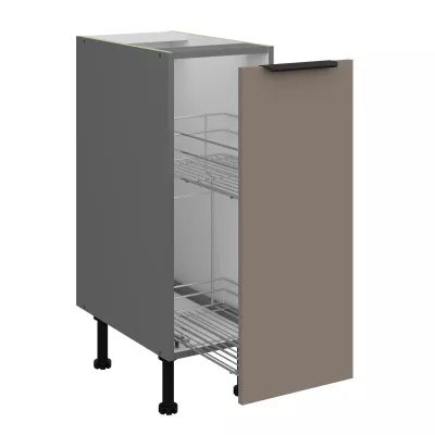 LUNARA Auszugsschrank – Breite 30 cm, Dunkelbeige/Anthrazit