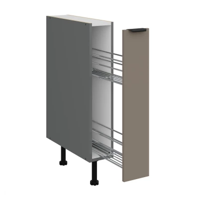LUNARA Auszugsschrank – Breite 15 cm, Dunkelbeige/Anthrazit