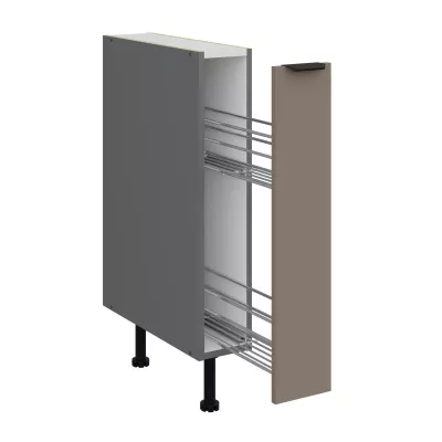 LUNARA Auszugsschrank – Breite 15 cm, Dunkelbeige/Anthrazit