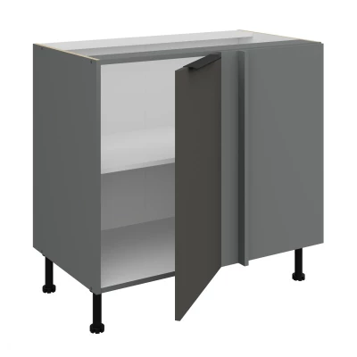 Verlängerter Eckschrank LUNARA – Breite 90 cm, Graphit/Anthrazit