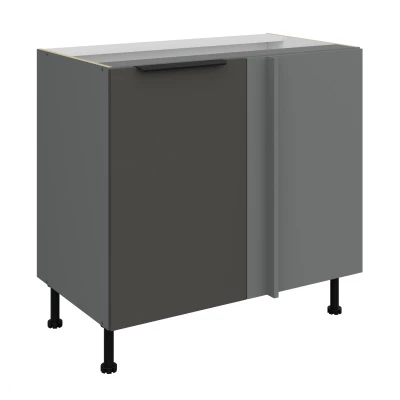 Verlängerter Eckschrank LUNARA – Breite 90 cm, Graphit/Anthrazit