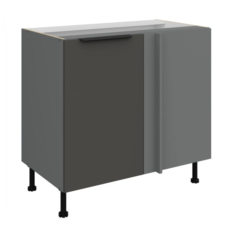 Verlängerter Eckschrank LUNARA – Breite 90 cm, Graphit/Anthrazit