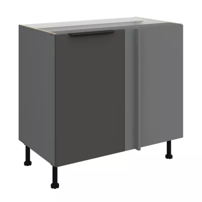 Verlängerter Eckschrank LUNARA – Breite 90 cm, Graphit/Anthrazit