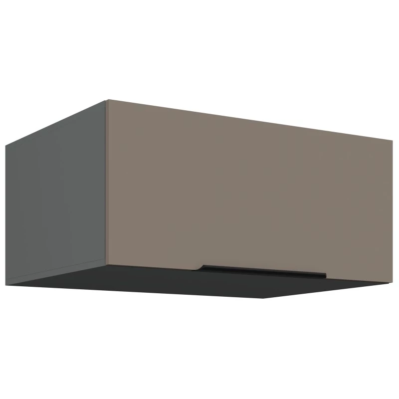 LUNARA Tiefhaubenunterschrank – Breite 80 cm, Dunkelbeige/Anthrazit