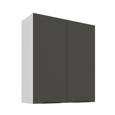 Hoher Wandschrank LUNARA – Breite 80 cm, Graphit/Weiß