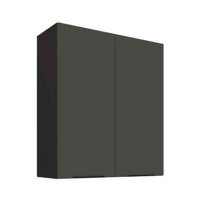Hoher Wandschrank LUNARA – Breite 80 cm, Graphit/Schwarz