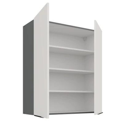 Hoher Wandschrank LUNARA – Breite 80 cm, Weiß/Anthrazit