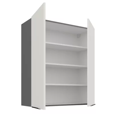 Hoher Wandschrank LUNARA – Breite 80 cm, Weiß/Anthrazit