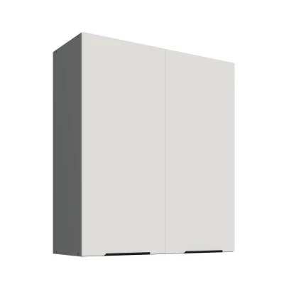Hoher Wandschrank LUNARA – Breite 80 cm, Weiß/Anthrazit