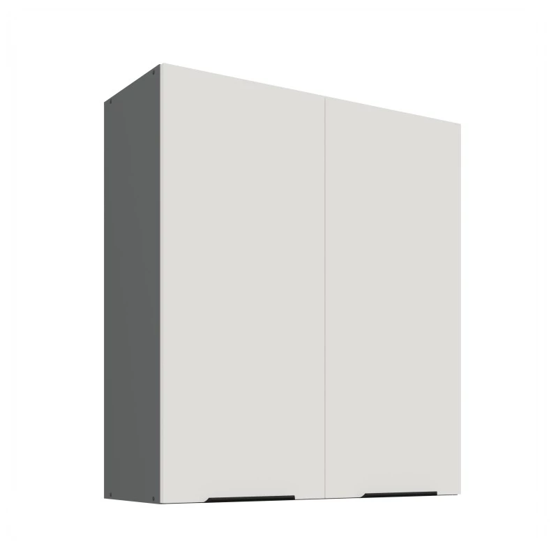 Hoher Wandschrank LUNARA – Breite 80 cm, Weiß/Anthrazit
